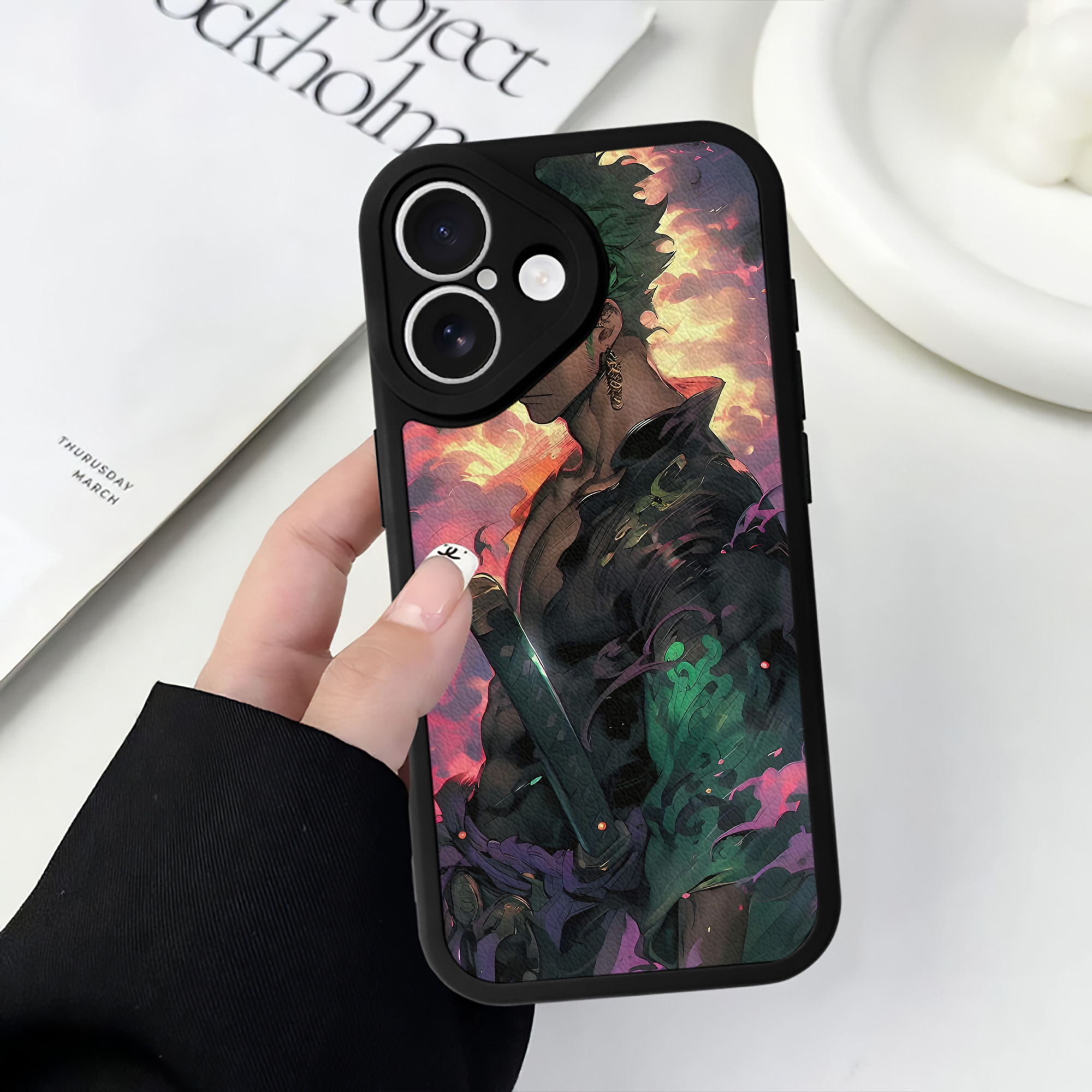 （画像用） ワンピース ONE PIECE 【iPhone 16シリーズ対応】シリコンスマホケース（レザー調） 材質：シリコン